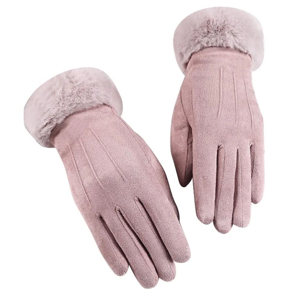 best winter gloves for men Winter Women Outdoor Cycling Cashmere Thicken Windproof Warm Gloves Cute Velvet Waterproof Touch Screen Driving Mittens Перчатки best work gloves for men