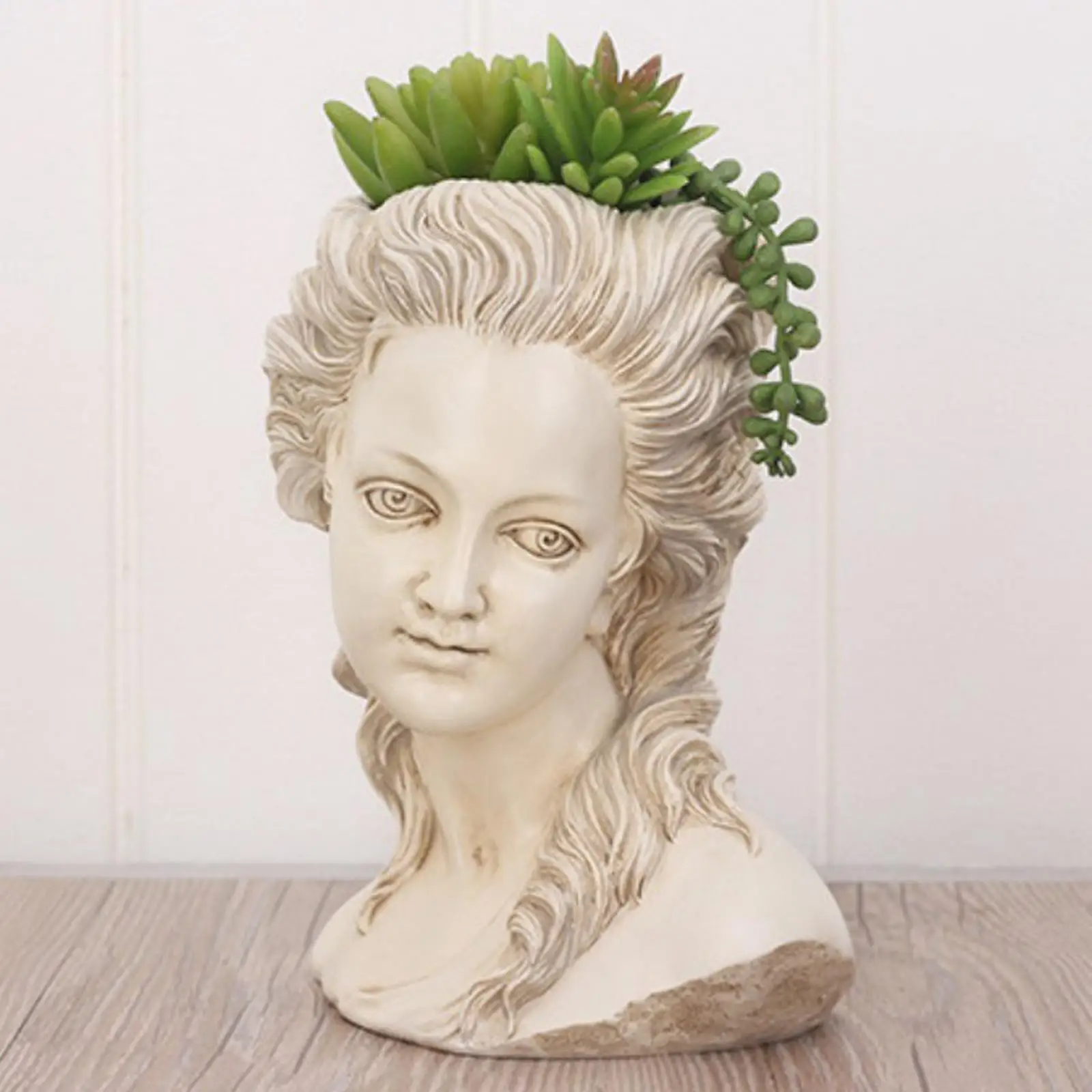 Succulent Plant Flower Pot Europe Greek Goddess Lady Portrait Head Planter Vase 
