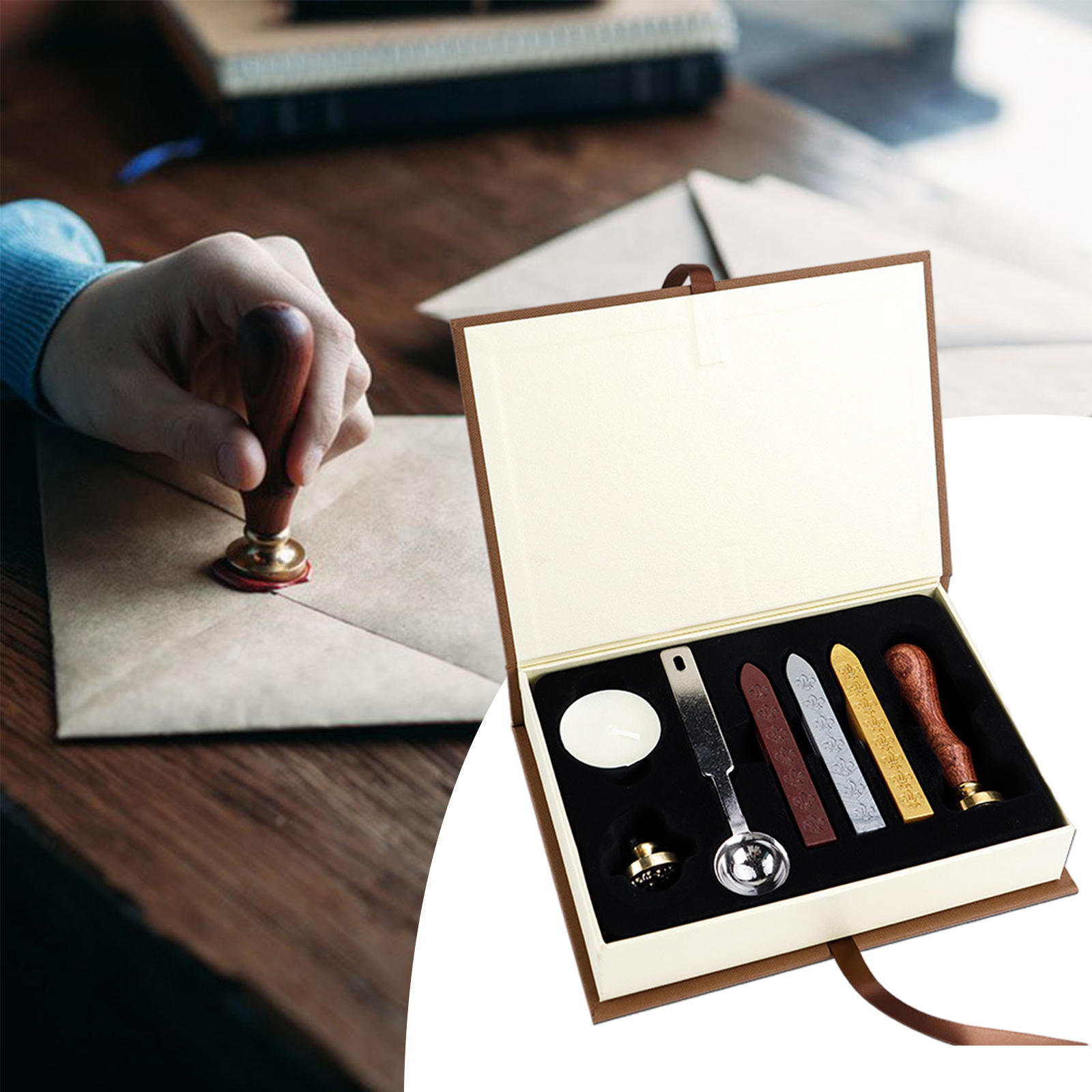 Creative Wax Seal Stamps Maker with Handle Wax Seal Stamp Sealing Wax Set Craft Tools for Wedding Invitation