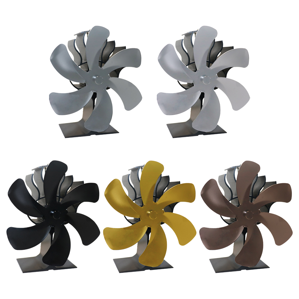 Heat Powered 6 Blade Stove Fan Wood/Log Burner Fireplace Quiet Wood Burning Stove Fan Easy to Use Warm the Whole Room