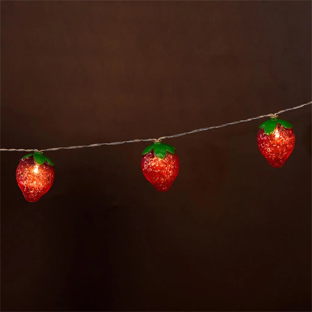 fairy lights decoration Red Strawberry Fruit Light String Childrens room Decoration Lamp 10 LED Lamp for Hawaii Wedding Birthday Party Kids Room Decor decorative lights