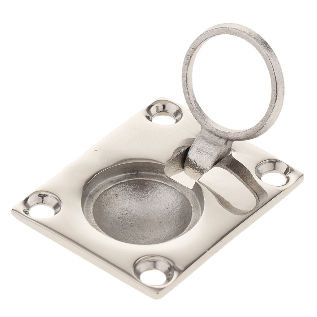 316 Marine Grade Stainless Steel Boat Locker Lift Pull Ring Handle Flush Lift Ring Boat Pull Fishing Accessories Size:4.7x3.8cm