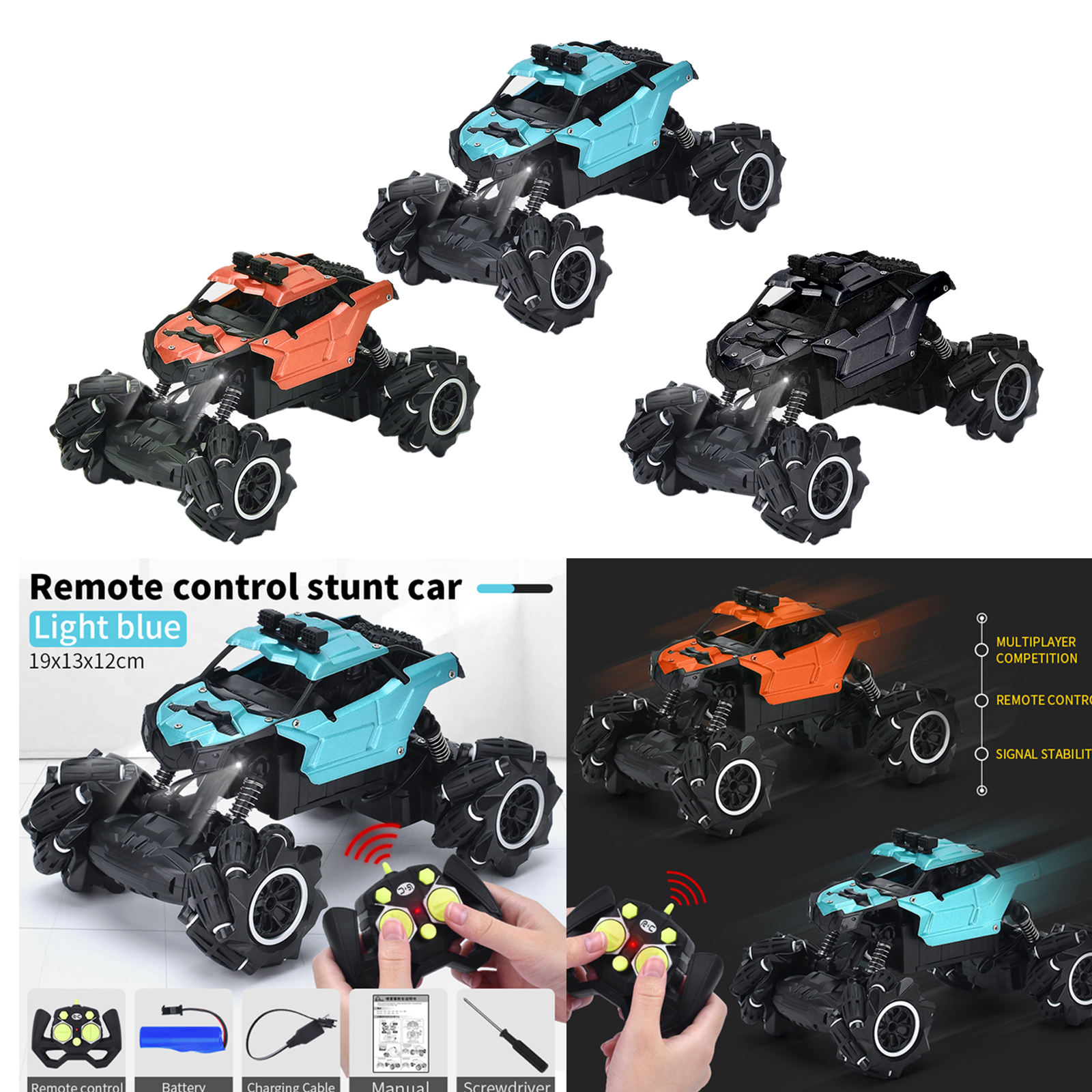 Stunt Remote Control RC Car Four-Wheel DriveVersion Toy 30 Min Play TimeFor 6+ Children andAdults Electric Car Child