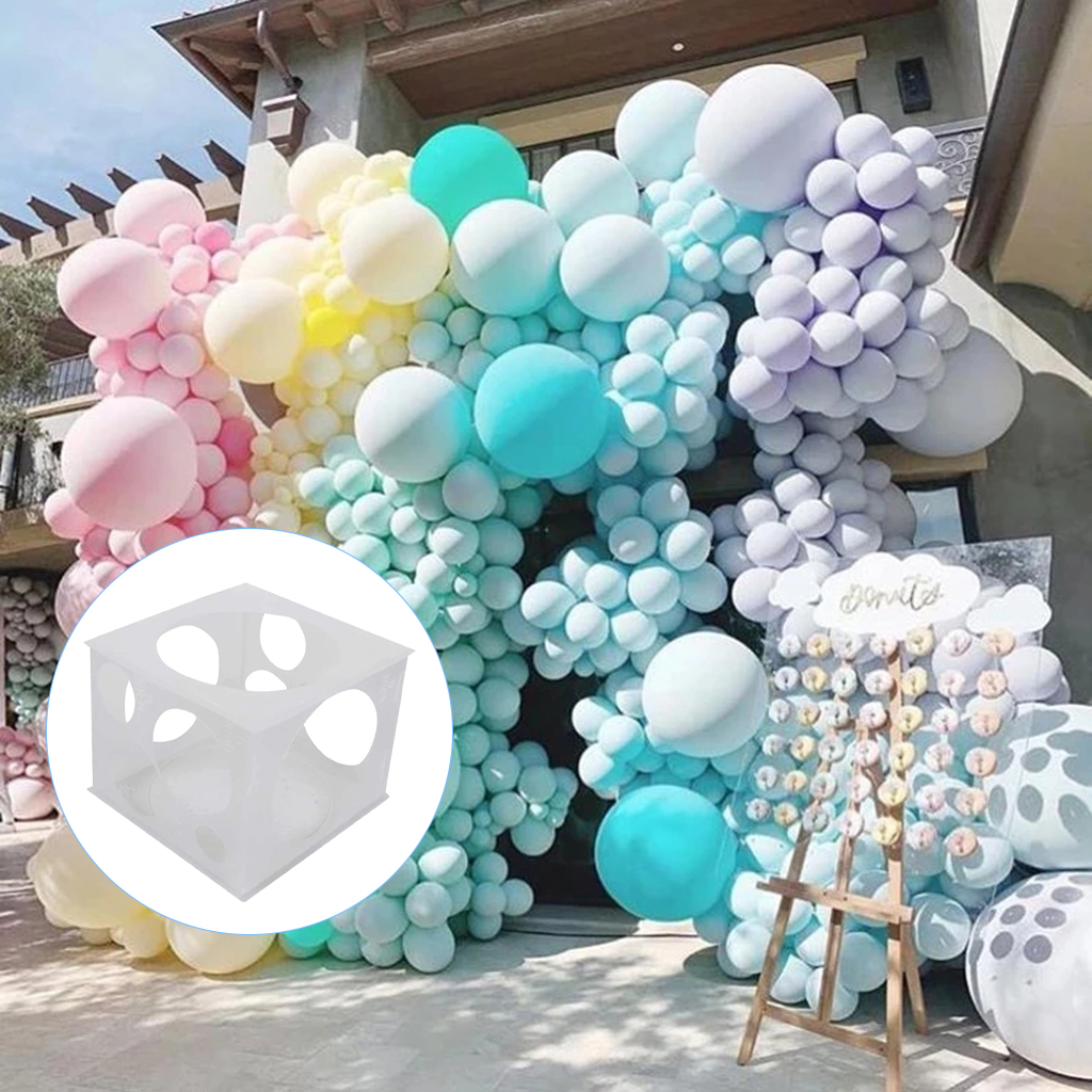 11 Holes Collapsible Balloon Sizer Box Template Cube for Wedding Party, Birthday Party, Banquet, Celebration