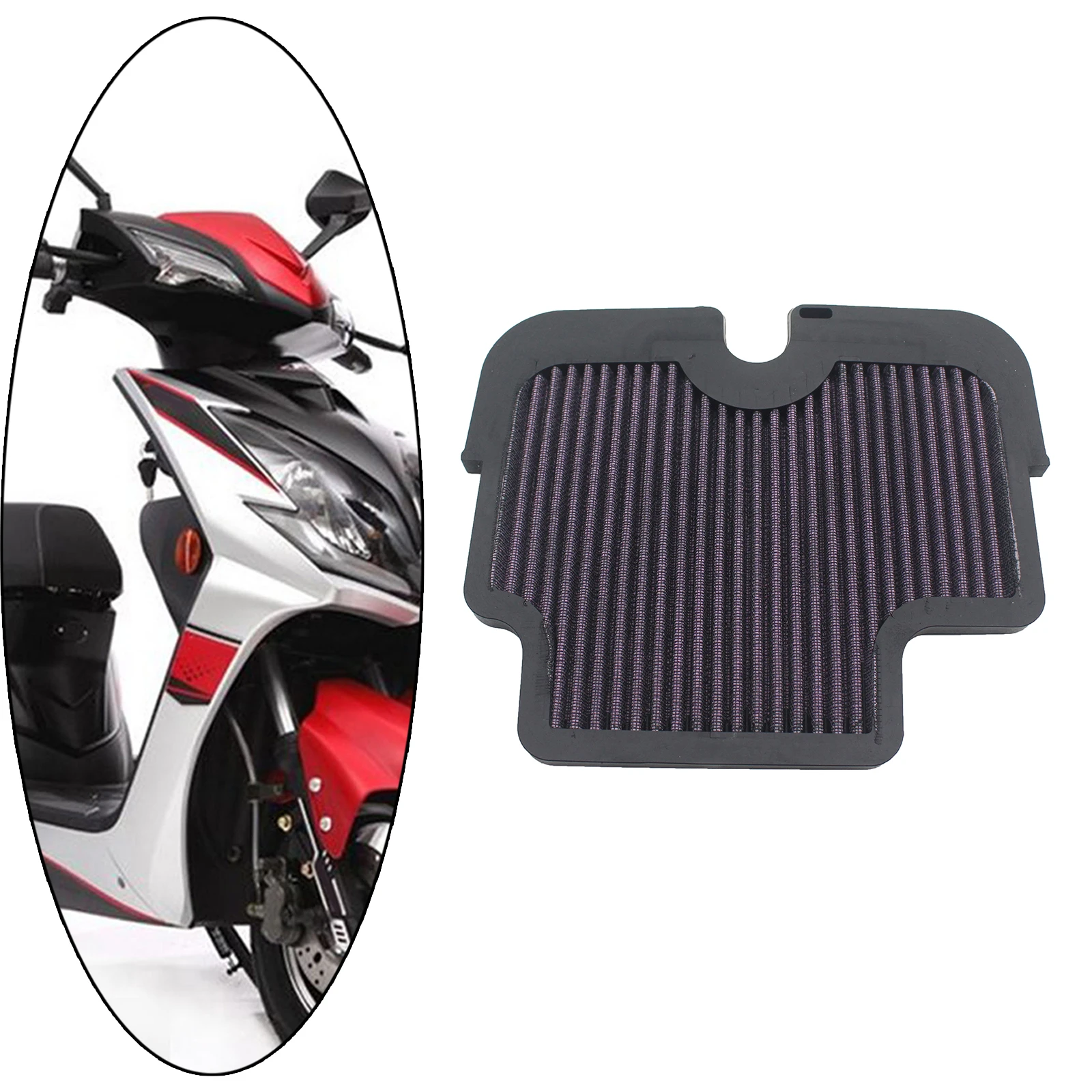 Motorcycle Air Intake Filter Cleaner, Fit for Kawasaki ER650 ER-6N 2009-2011 Motorbike Replace Accessories