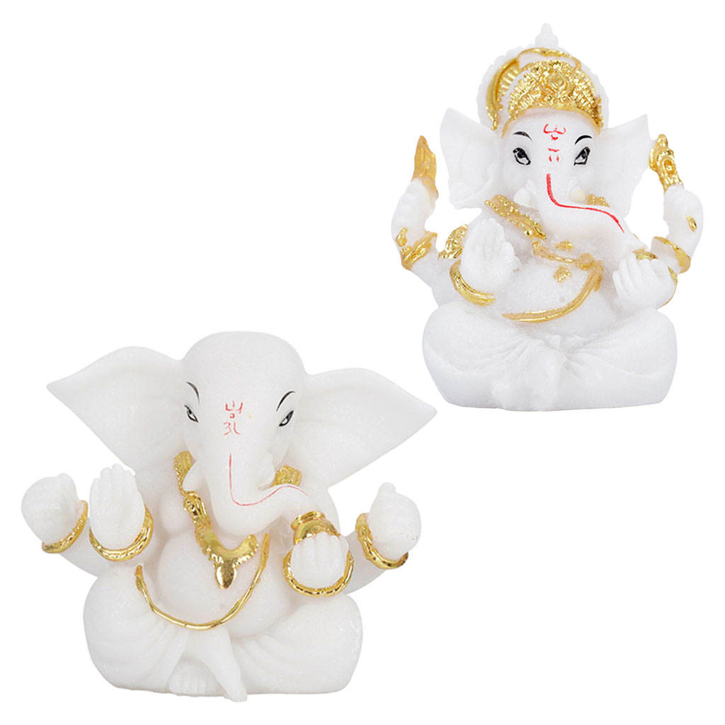 Collectible Lotus Elephant GOD Idol Ganesha Statues Statue Crafts Hindu Buddha Southeast Asian Decor for Temple Office Car Home