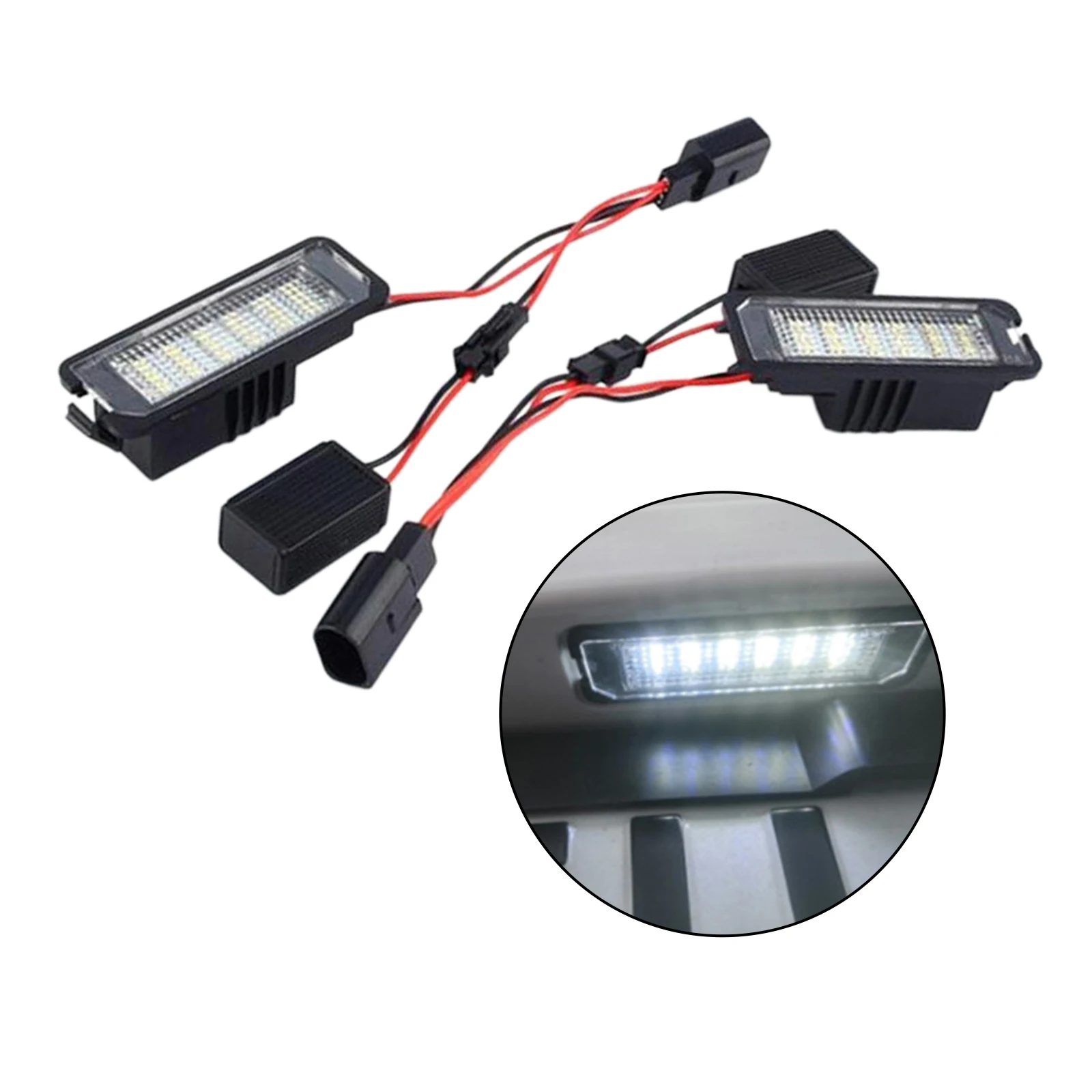 2Pcs LED License Number Plate Light Lamp Bulb Assembly Fits for VW Golf 4 5 6