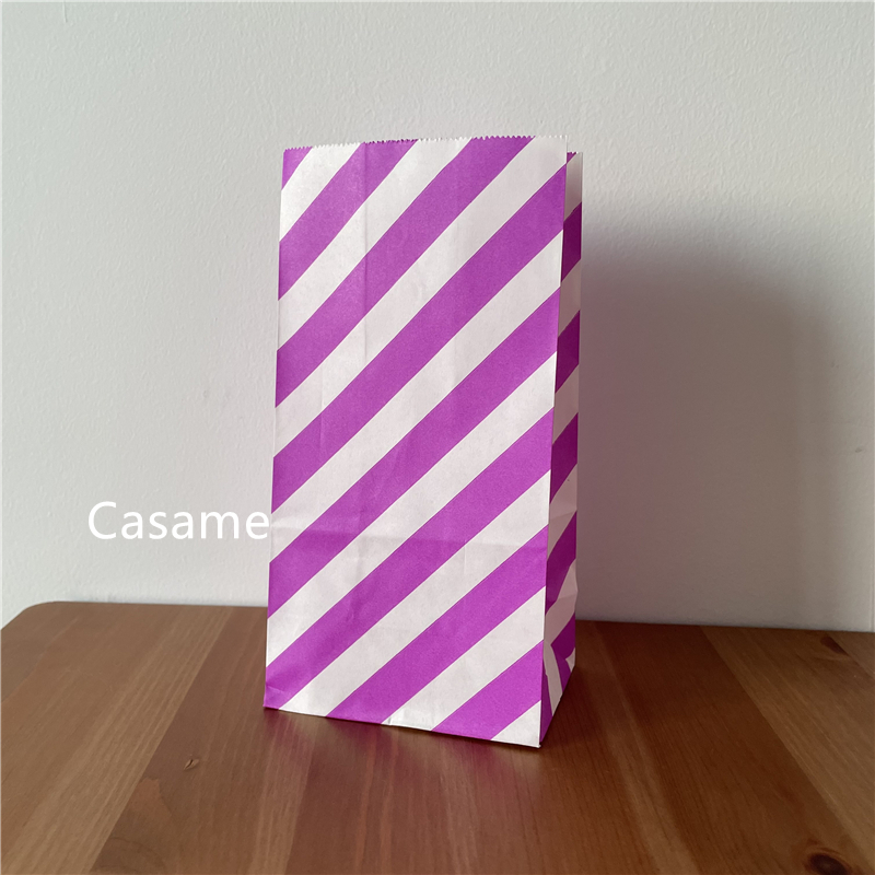 Streifenbeutel zum Verpacken von Kuchenboxen, Dankesbeutel, Geschenktüten, Partygeschenke, Süßigkeiten-Kekse-Box – Detail 9