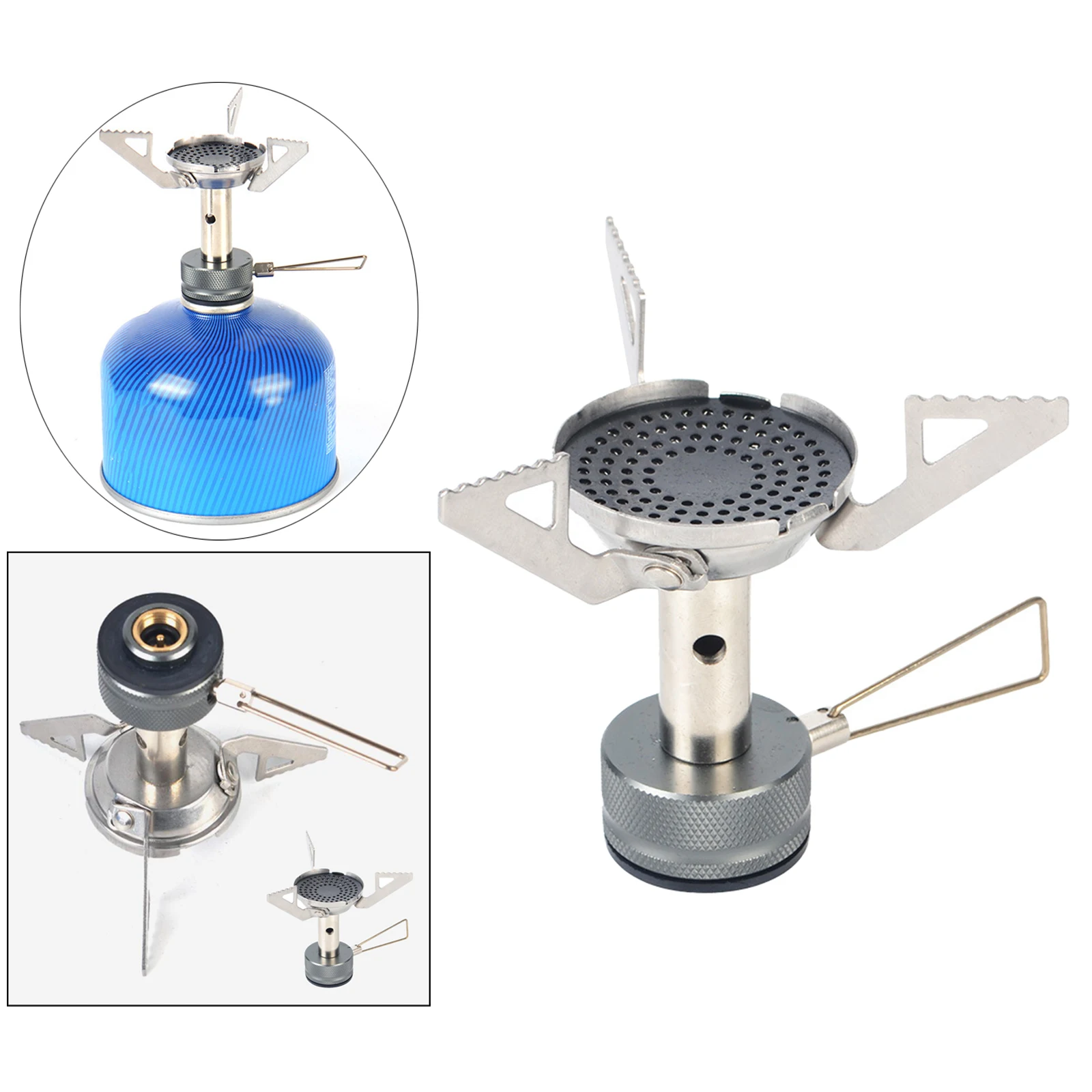 Mini Gas Stove Backpacking Canister Stove Burners Camping Outdoor Stove Cooking Foldable Hiking Butane Propane Furnace Gear