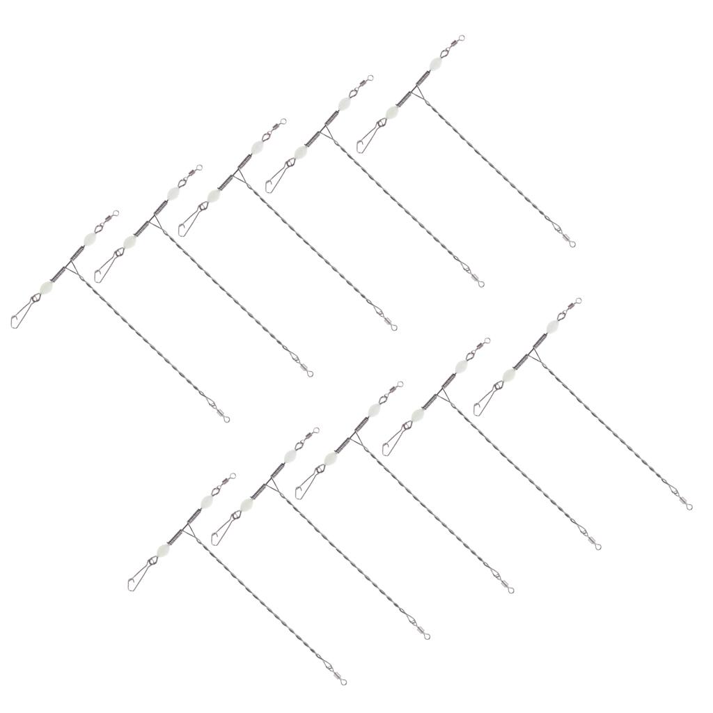 Luminous Cross-line Rolling Swivels, 10pcs 3 Way T-shape Cross-line Rolling Swivel With Beads Sea Fishing Accessories