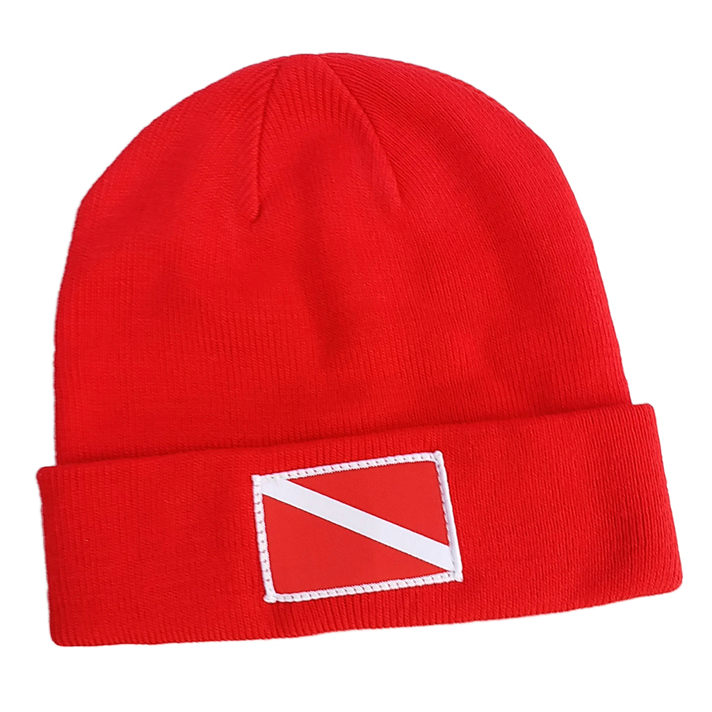  Unisex   Adult   Men   Women   Dive   Flag  /  Diver   Down   Scuba   Diving   Knit   Beanie   Hat 