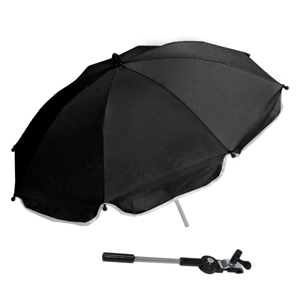 Baby Stroller Pram Pushchair UV Rain Sun Protection Umbrella Shade Bracket Clip