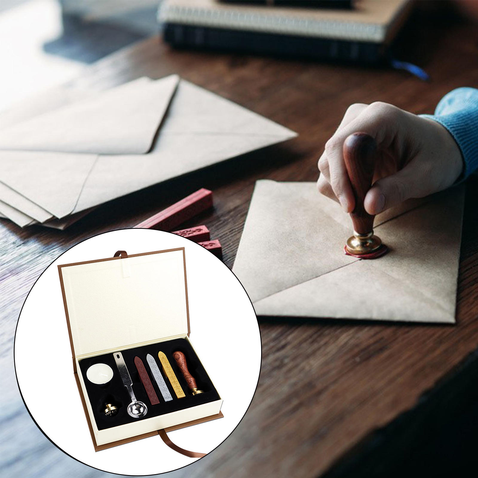 Creative Wax Seal Stamps Maker with Handle Wax Seal Stamp Sealing Wax Set Craft Tools for Wedding Invitation