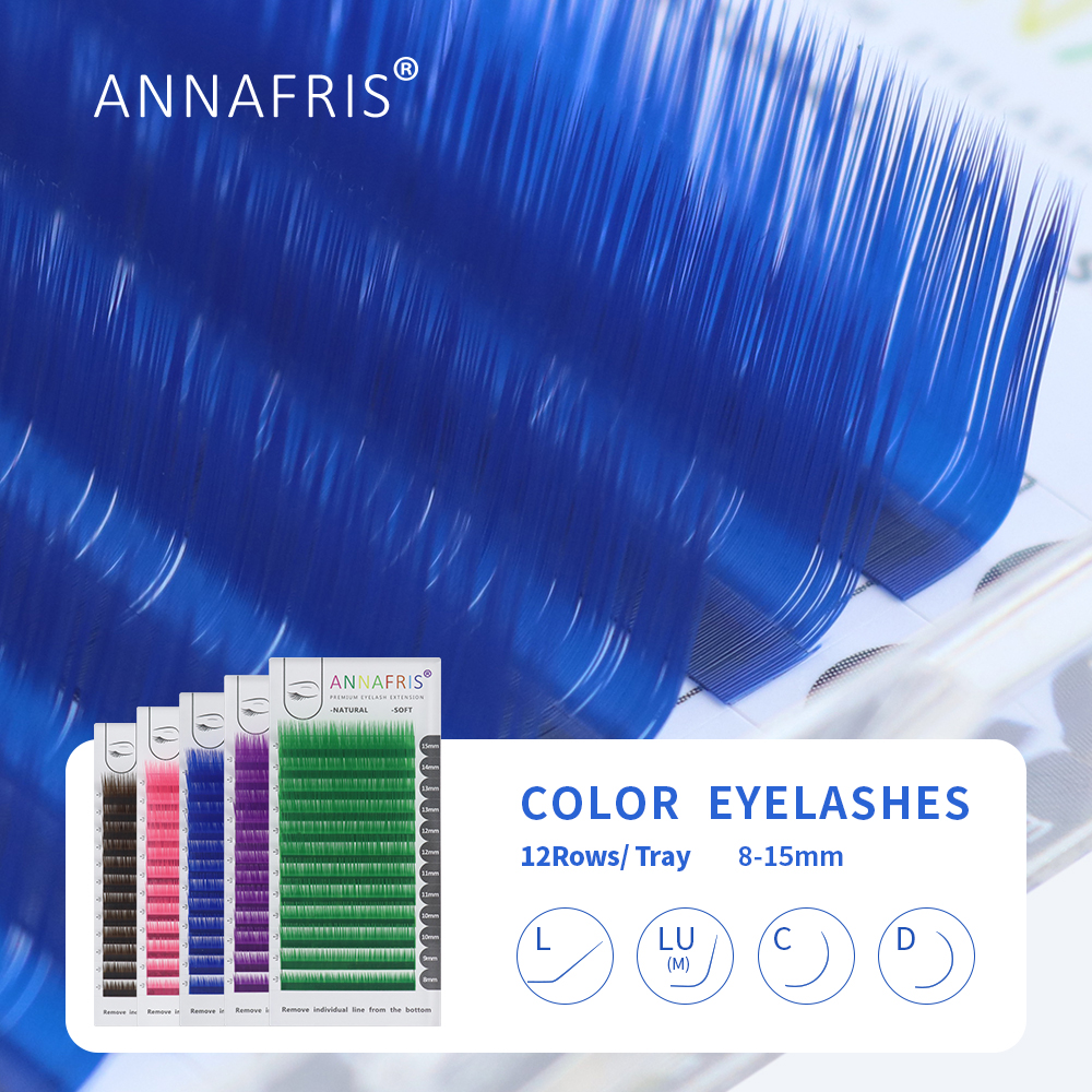 Best of ANNAFRIS Individual Colored Eyelash Extension C D Curl Russian Volume 8-15mm Mix Length Natural Faux Mink Color False Lashes Reviews & Tips