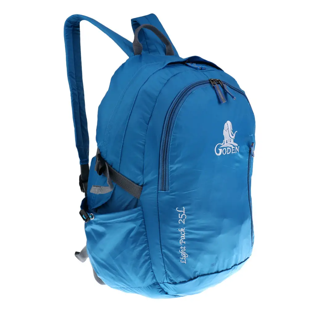 25L Waterproof Travel Hiking Foldable Zip Shoulder Backpack Daypack Rucksack - Portable & Durable