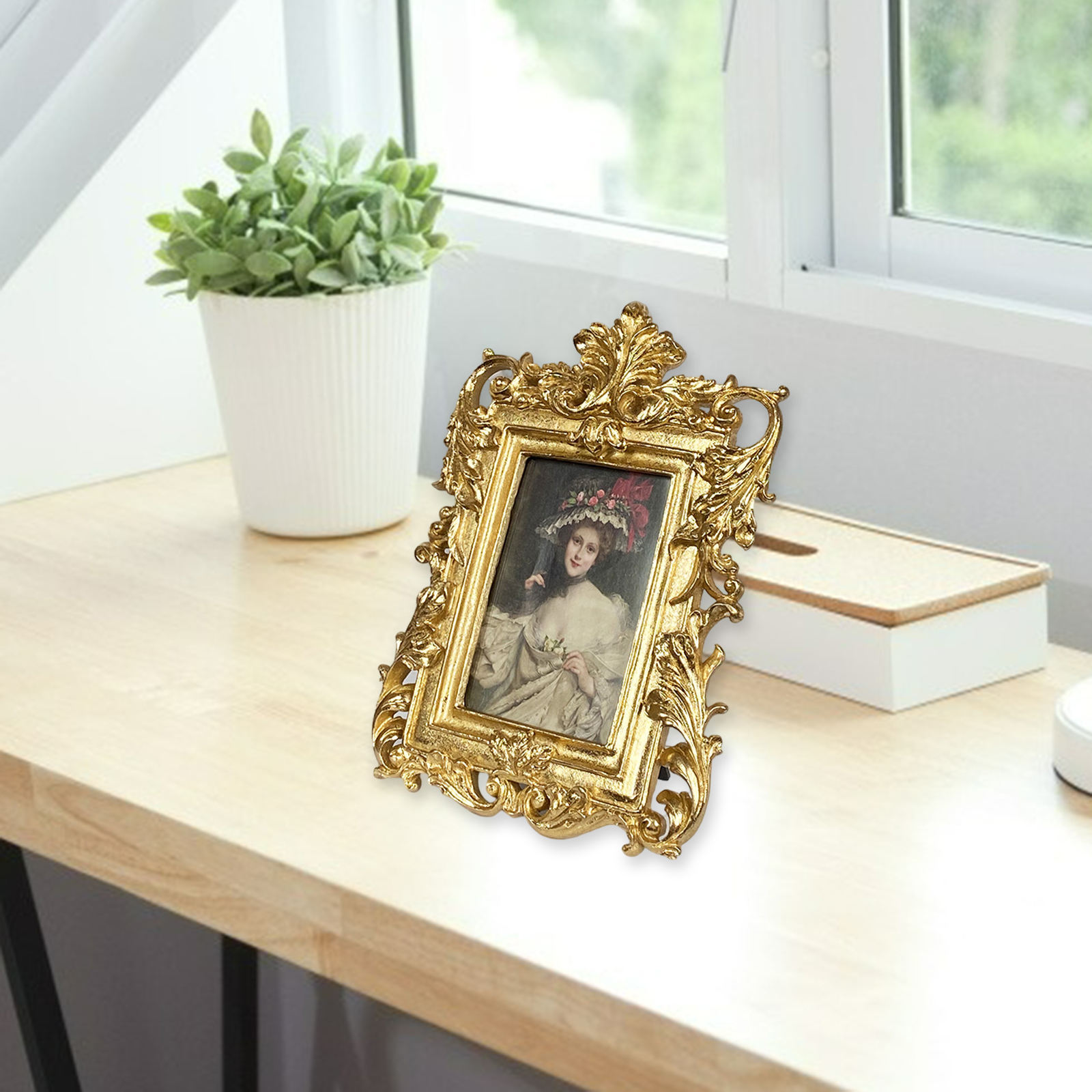 Antique Picture Frame Retro Style Photo Frame Photo Display for Christmas Holiday Wedding Home Bedroom Tabletop Decor Gift