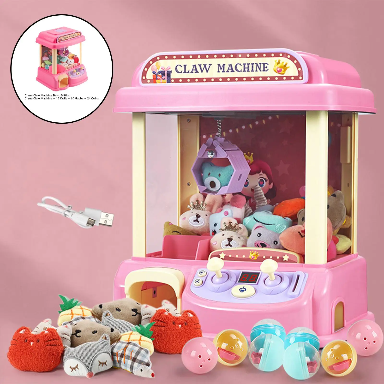 Claw Machine Electronic Lights Sound Intelligent System Catching Doll Machine Crane Machines Coin Operated Play Game for Kids