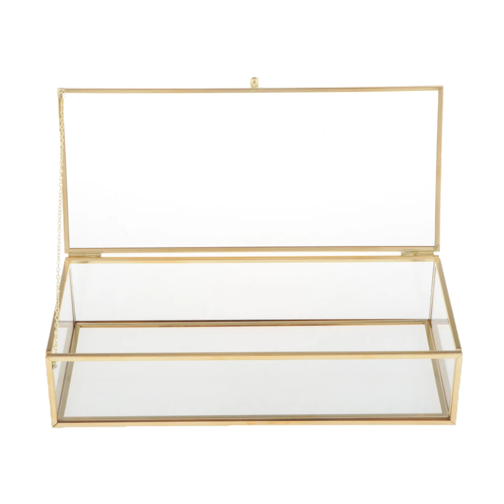 Vanity Transparent Jewelry Storage Box Showcase Holder Geometric Terrarium for