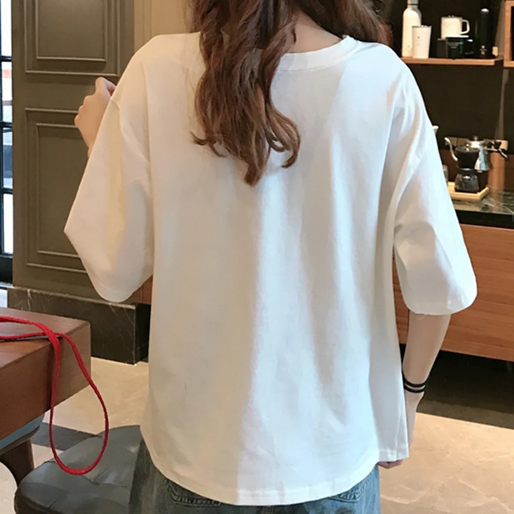 40#Women's Retro Blouses Loose Color Button O-neck Short Sleeve Shirt Irregular Spring Elegant Top Korean Sweet Blouse блузка womens shirts and blouses