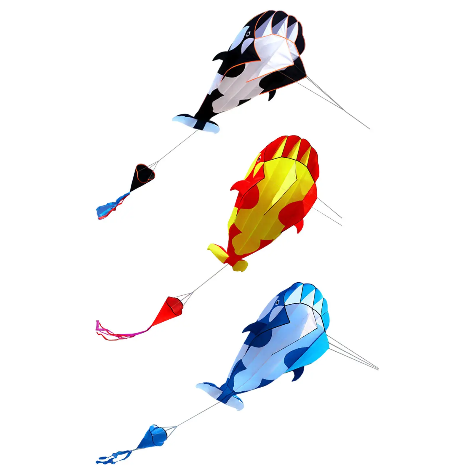 Soft Killer Whale Kite with 30M Kites String Flying Kites Parafoil Beach Kite Large for Outdoor Entertainment