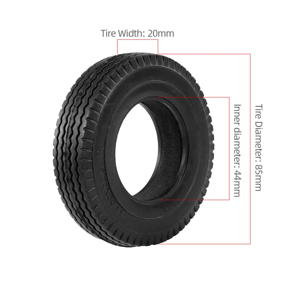 2 Pieces Rubber Tires Tyres Wheel For 1/14  RC Model Car Upgrade Parts