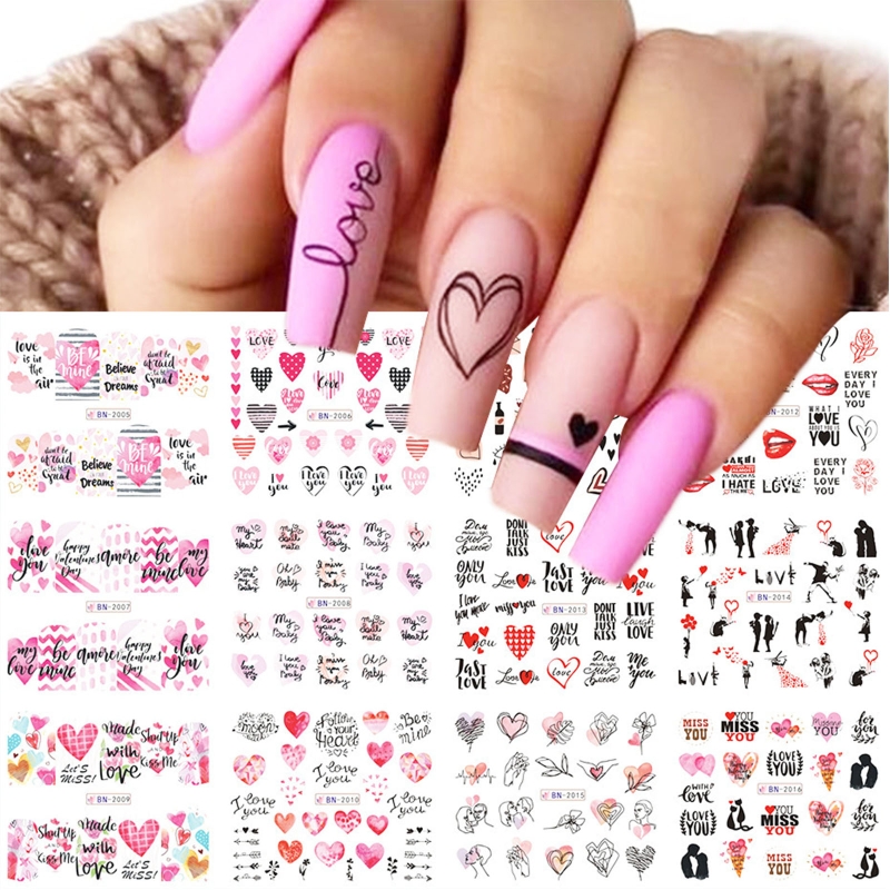 Pegatinas de Arte de uñas Love, calcomanías de pastel de letras de  transferencia de agua, suministros de uñas, accesorios de belleza para  mujeres y niñas, decoración DIY K3NE|Pegatinas y calcomanías| - AliExpress