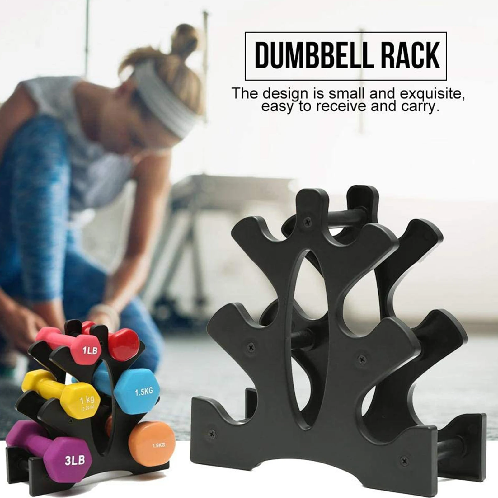 ZUHANGMENG Dumbbell Rack 3-Tier Dumbbell Storage Rack Dumbbells Bracket Storage Holder Dumbbell Stand for Space-saving Bedroom and Office 