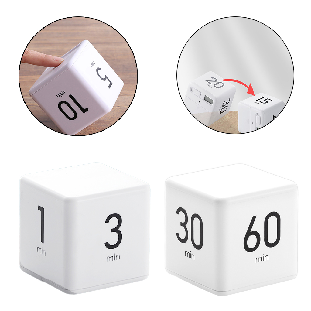 White Cube Kitchen Timer For Time Management Kids Timer Workout Timer Cooking Accessories Tools