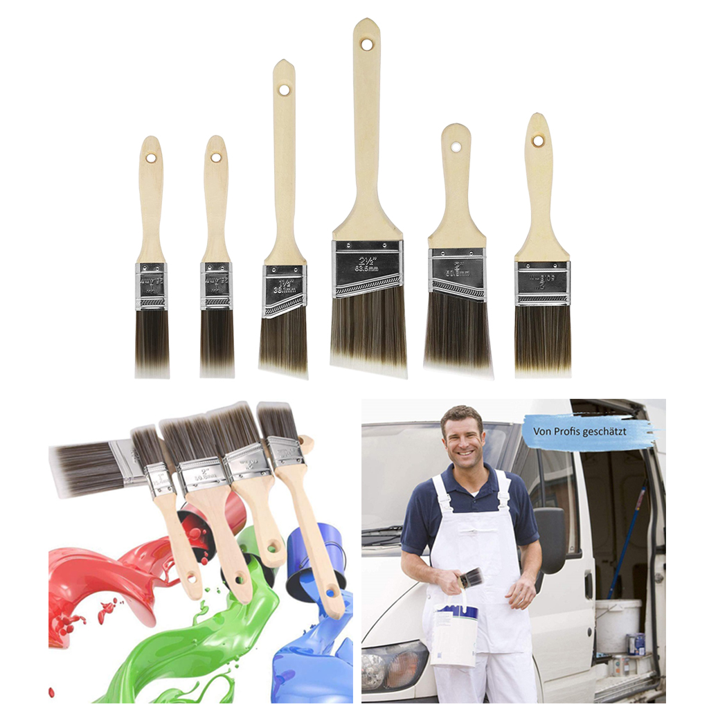 Paint Brush Set Cabinets Window Painting Bristle Brushes 1'' 1.5'' 2'' 2.5''