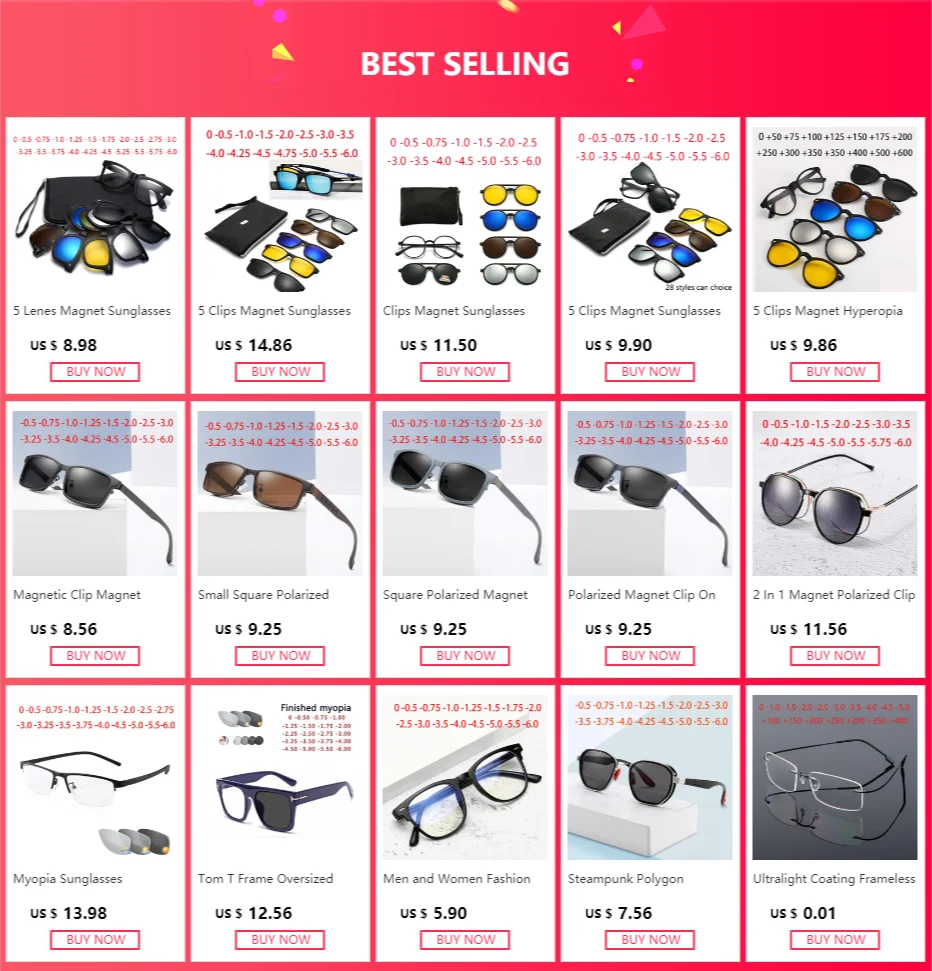oversized sunglasses 2202 Magnet Clip Square Myopia Glasses 0 -0.5 -1.0 -2.0 To -6.0 , Hyperopia Sunglasses +0.5 +1.0 +2.0 To +6 guess sunglasses