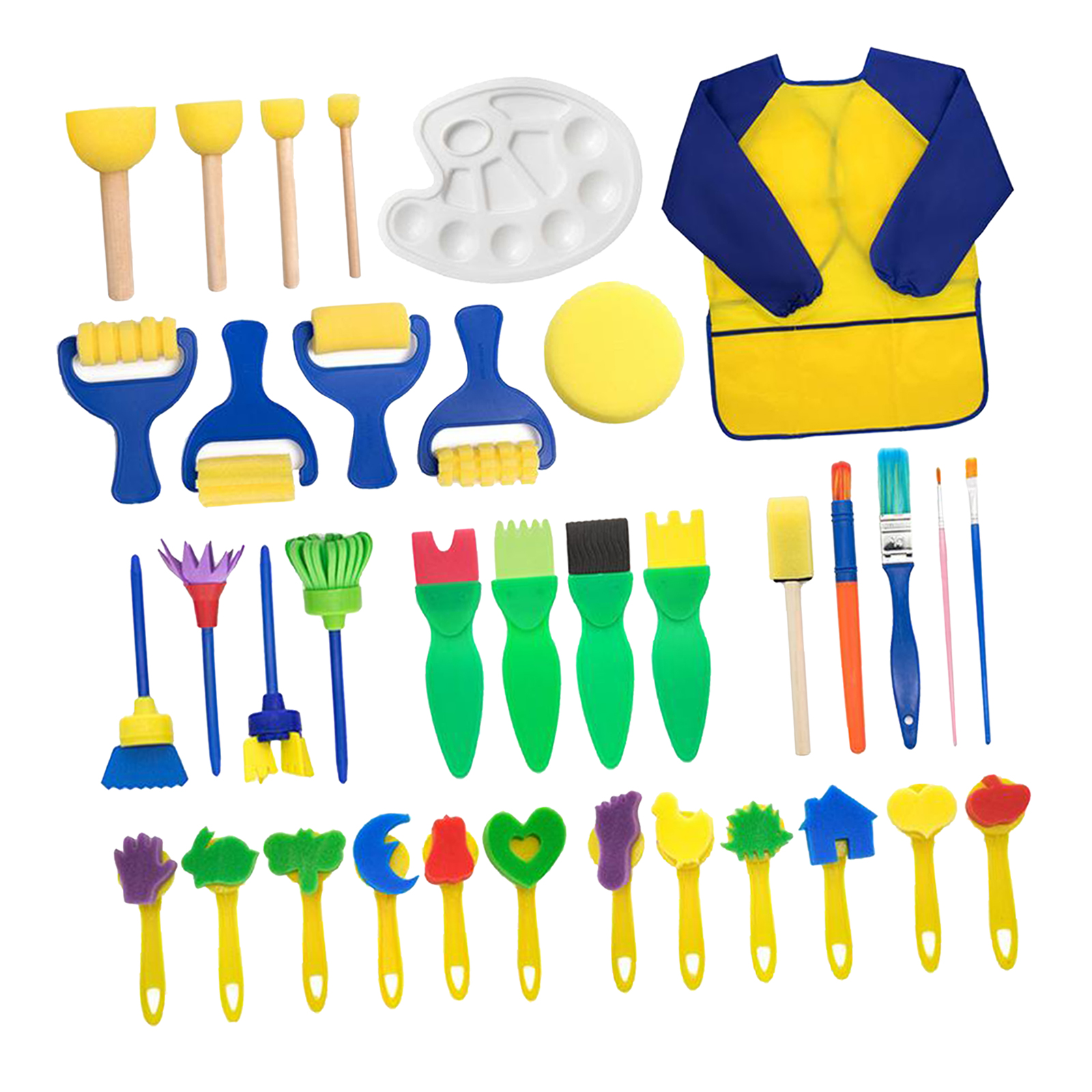 36pcs Sponge Paint Roller Brush Kids Drawing Toys Kindergarten Art Crafts Brushes Painting Tool