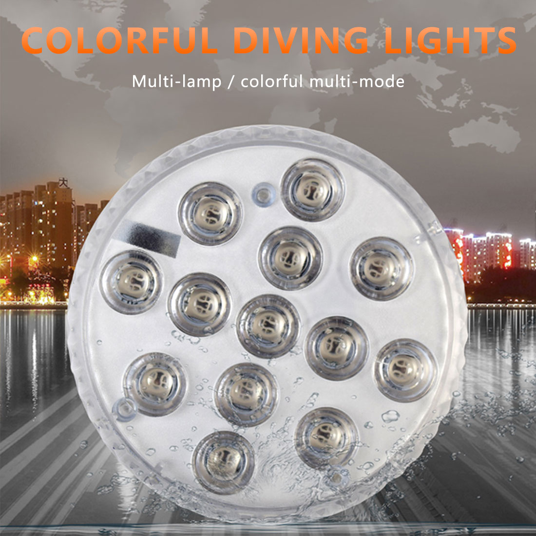 Subaquática para Tanque de Peixes Led à Prova Dwaterproof Água Bateria Operado Multi Cor Submersível Led Luz Lagoa Piscina Festa Casamento 12 12 Luzes subaquáticas