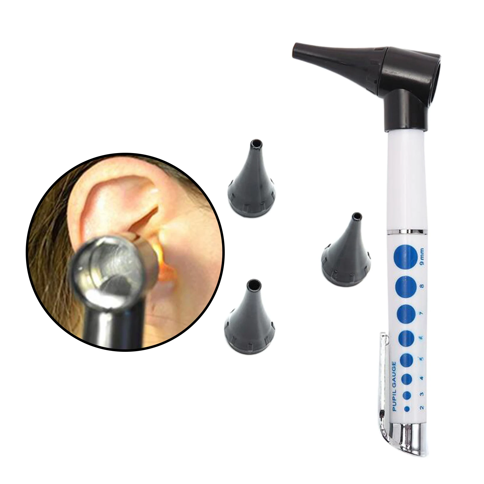 White Professional Mini Clinical Diagnostic Otoscope Ophthalmoscope Instruments Ear Light Ear Magnifier Set New