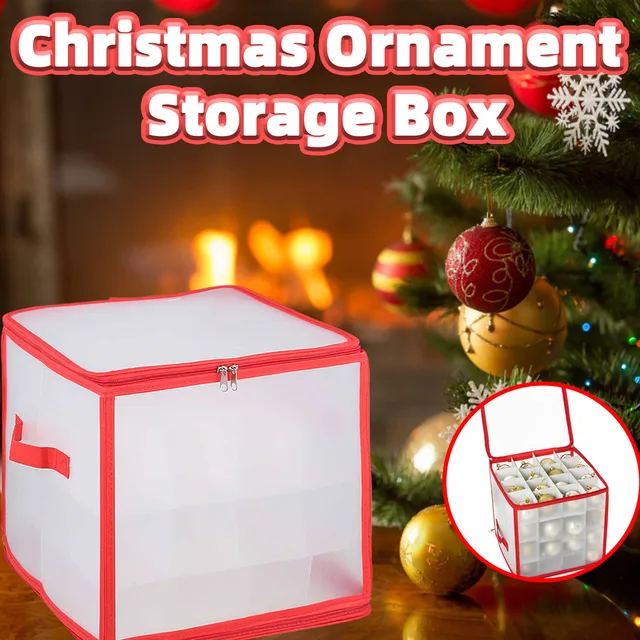 64 Grid Christmas Ball Storage Sorting Storage Box With Lid Christmas Xmas  Tree Decoration Bauble Decor 2022 Baubles Storage Box