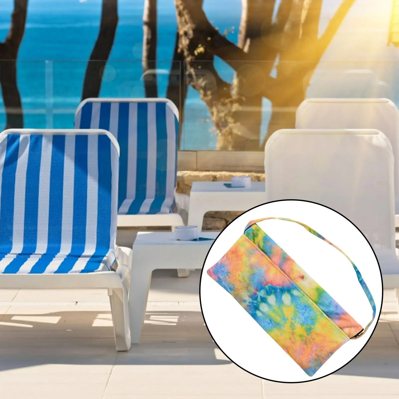 Skin Friendly Lounger Beach Towel Hotel Garden Lazy Lounge Chair Cover Towel Mat with Pockets Seaside Quick Drying Anti Slip