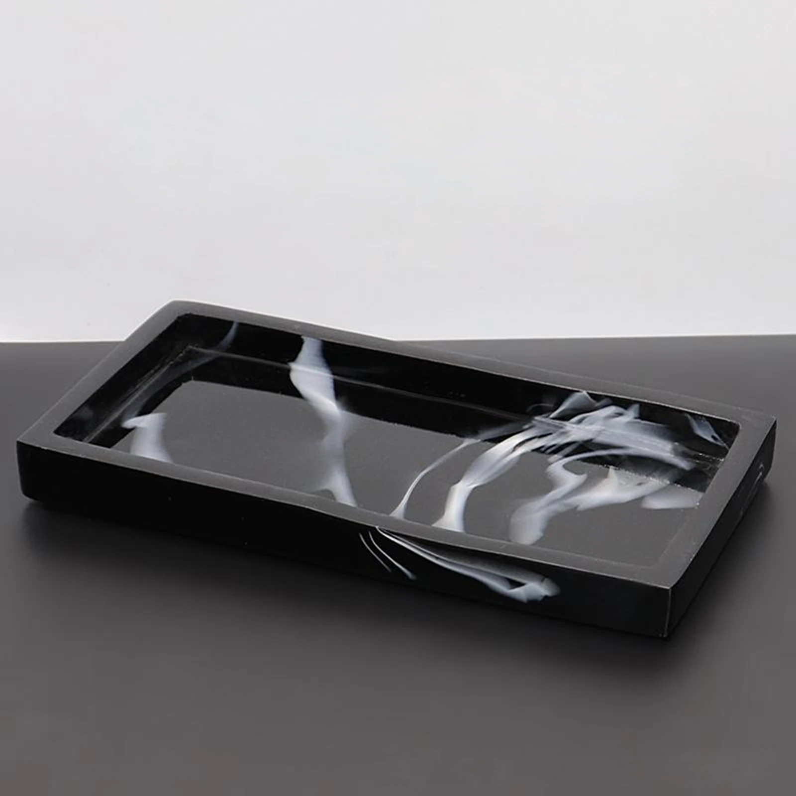 Luxury Marble Print Resin Bathtub Serving Tray Dish for Tissues Soap Perfume