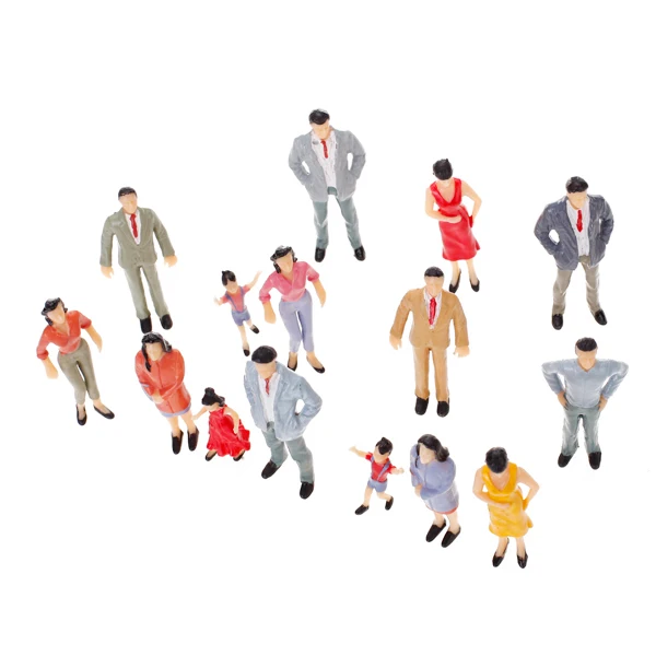 20 Pack 1:25 Painted Model Train People Figures for Diorama Railway Parts