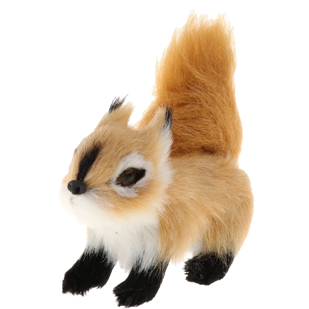 1Pcs Simulated Animal Cute Squirrel Ornament  Lifelike Furry Squirrel  Model Touching Smoothly For Lovely Baby Kids