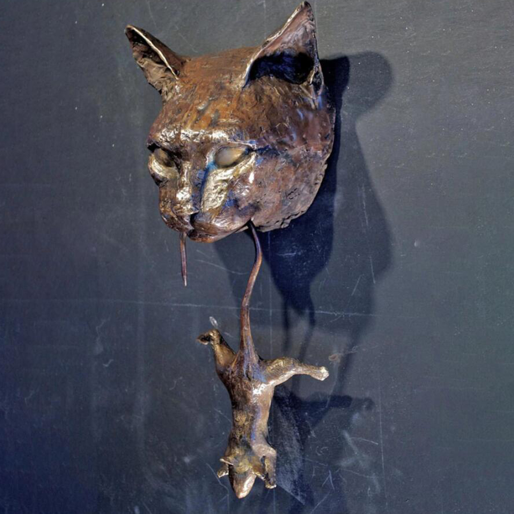 Cat Wall Hanging Statue Entry Door Home Sculpture Indoor Outdoor Decor