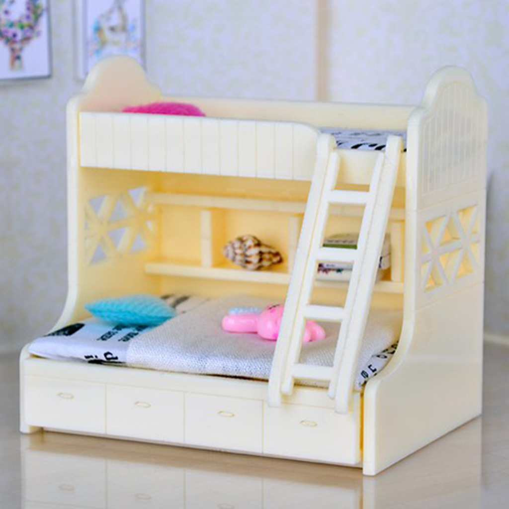 Lovely Doll House Furnishings Bunk Bed, Dollhouse Bedroom Supplies Assembly