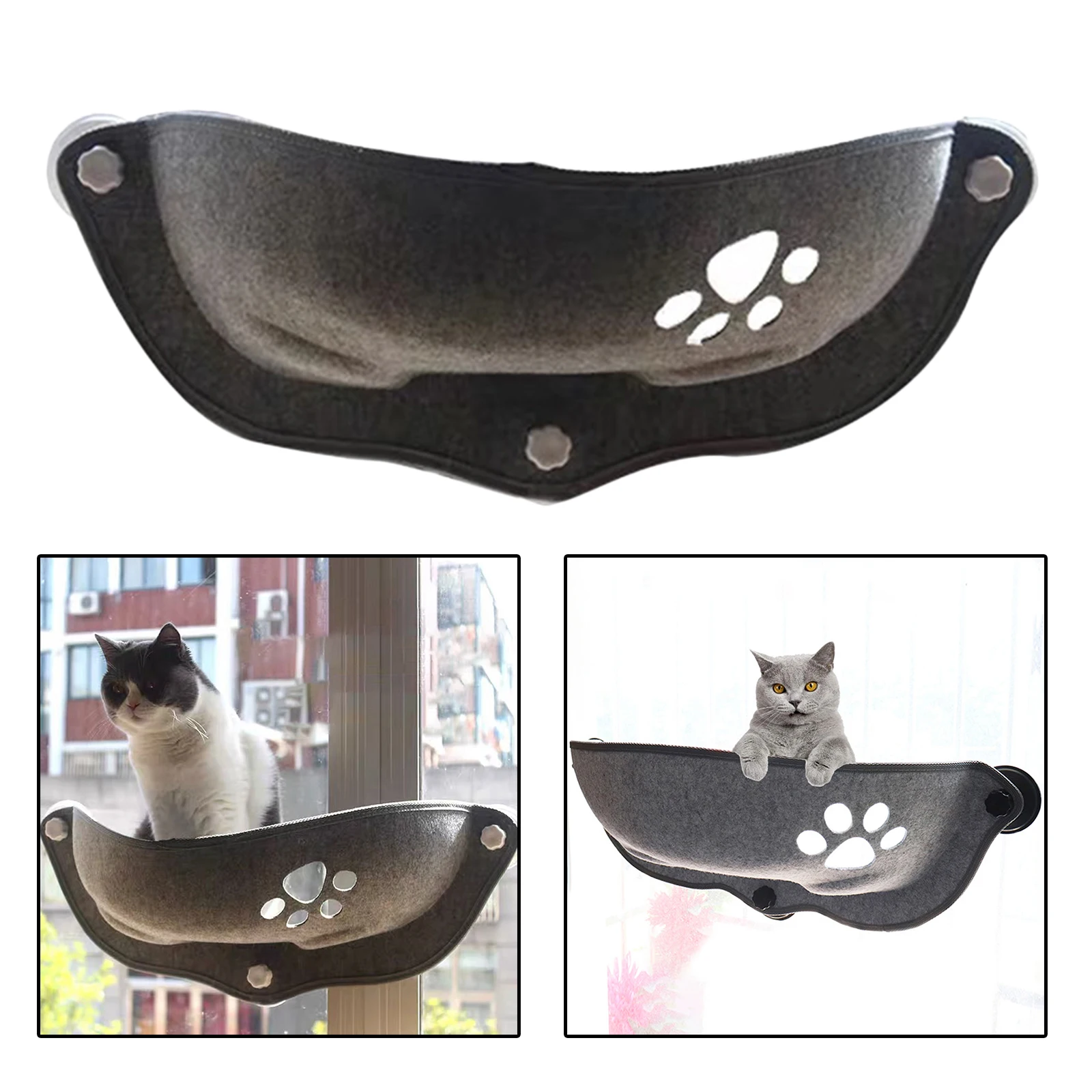 Cat Window Mounted Bed Hammock with Suction Cups - Kitty Windows Perch Car Swing Bed Seat Lounger Resting Sofa Safe Sunbath Bed