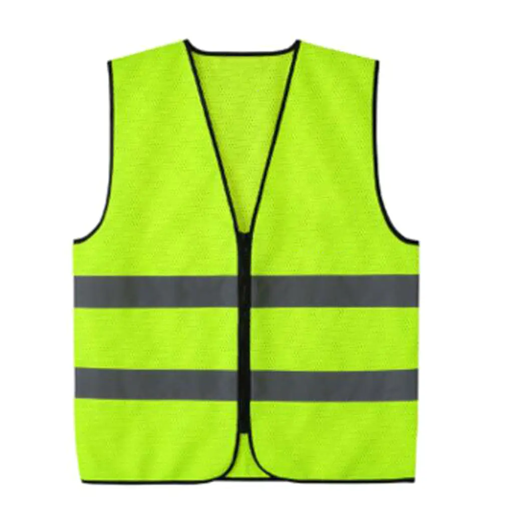 High Visibility Zipper Front Safety Vest With Reflective Strips, Premium, 2 Colors Optional