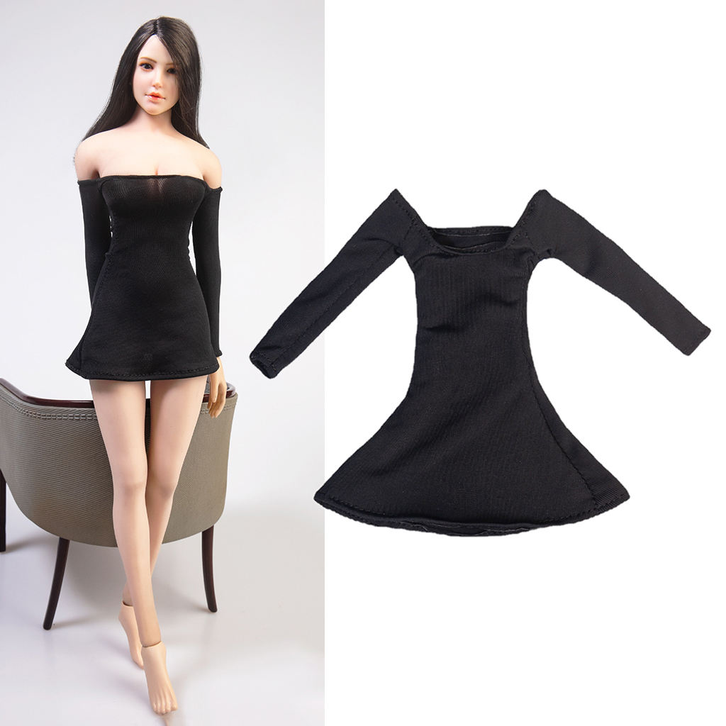 1/6 Scale Female Figure Doll Clothes, Handmade Costume, Dress Outfit Long Sleeve Skirt for 12
