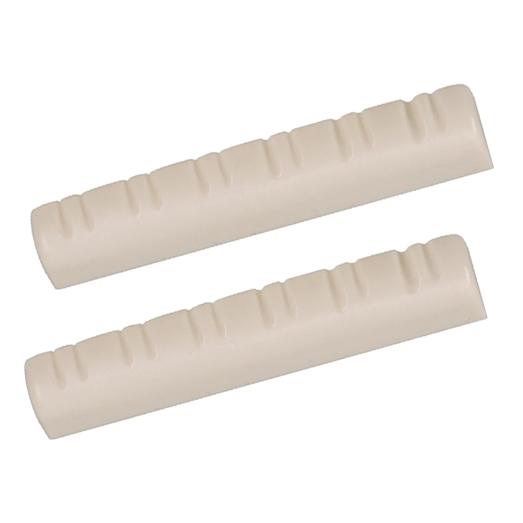 2x Curved Slotted Nut 12 String Guitar Instrument Replacements Beige Color