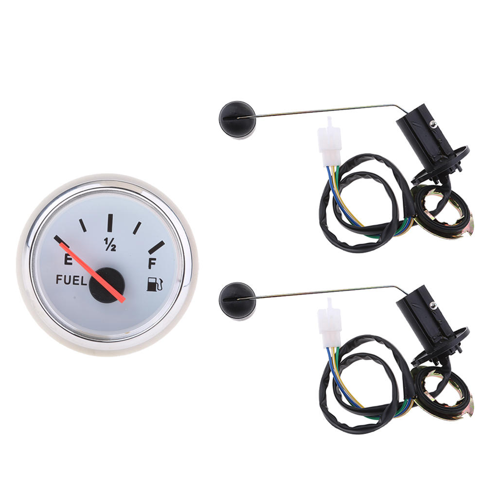 3 X Boat Marine Fuel Level Gauge LED +fuel Guage Level Sensor White