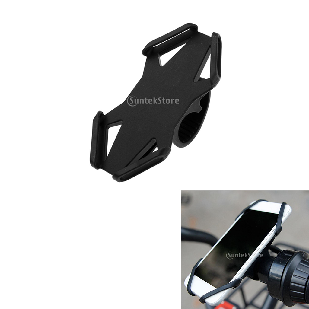 Silicone Motorcycle Bike Bicycle Handlebar Phone Mount Holder Bracket Rack GPS Case Works for 4-6 inch Smartphones