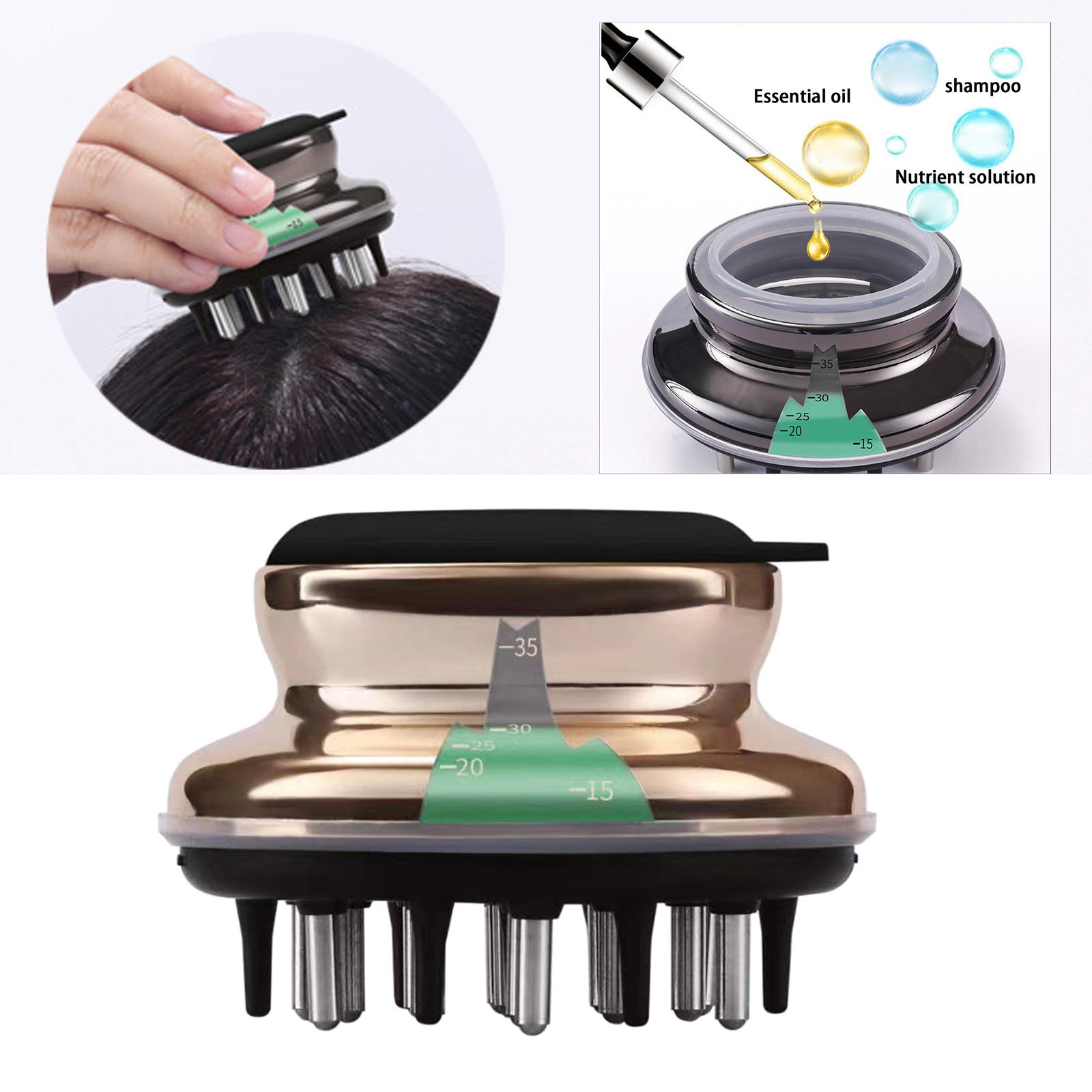 40ml Scalp Applicator Comb 14 Pins Hair Scalp Massager for Thinning Hair Hairloss Hair Roots Applicator 40mm Inner Diameter