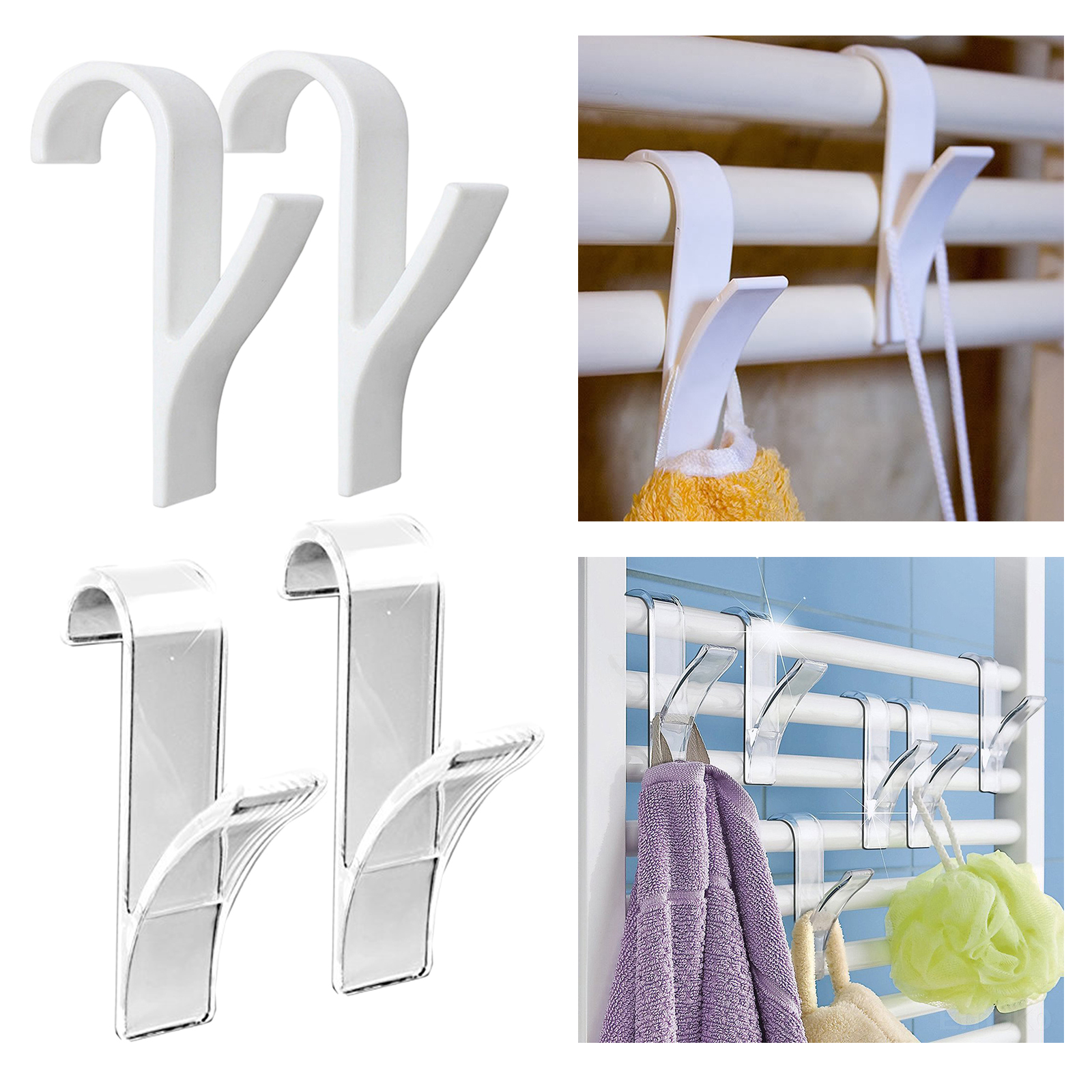 2-Pack Over The Door Hooks for Doors ABS Plastic Hangers for Everything Over Door Hooks