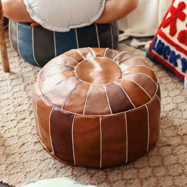 2024 Moroccan leather pouf, ottoman pouf,boho unstuffed pouf,floor pouf,square handmade footstool,moroccan floor cushion,moroccan pouf cover