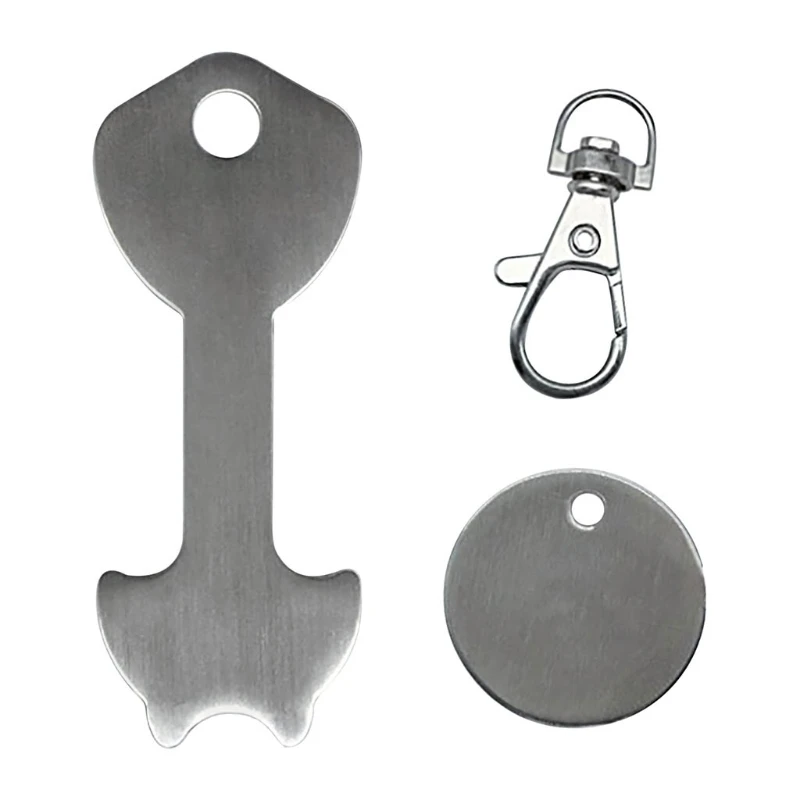Removable Key Silver Shopping Trolley Release Key Tool 2 Pcs Metal Key Ring Shopping Trolley Token Key Chip for Shopping Cart